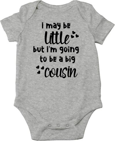 AW Fashions I May Be Little, But I'm a Big Cousin Baby Bodysuit Funny Cute Newborn Outfit Boy Girl Unisex in Saudi Arabia