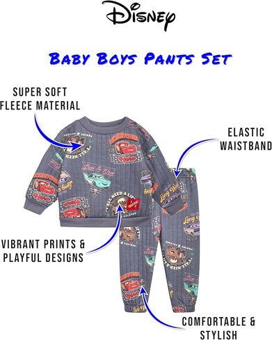 مجموعة Disney Baby Boys's Gogger - 2 قطعة ناعمة من البلوزات وركض من أجل الأولاد - ملابس رضيع مريحة (12-24 مترًا) in Kuwait