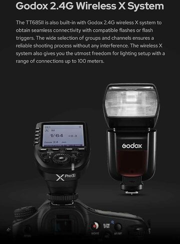 Godox TT685II-C Flash Speedlight لكاميرا Canon ، E-TTL 2.4G Wireless X System 1/8000S HSS TTL TCM Speedlite لـ Canon 6D 7D 5D MARK II III 90D 250D R5 (تم ترقية TT685C) in Saudi Arabia