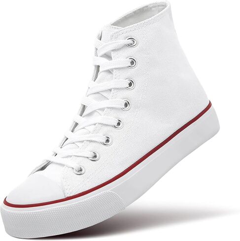 Womens Canvas Sneakers High Top Lace ups Casual Walking Shoes in Saudi Arabia