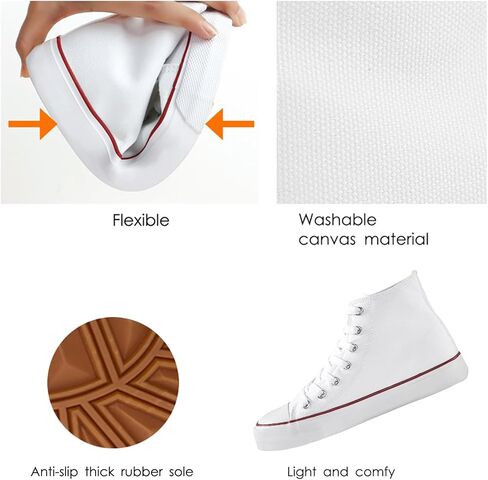 Womens Canvas Sneakers High Top Lace ups Casual Walking Shoes in Saudi Arabia