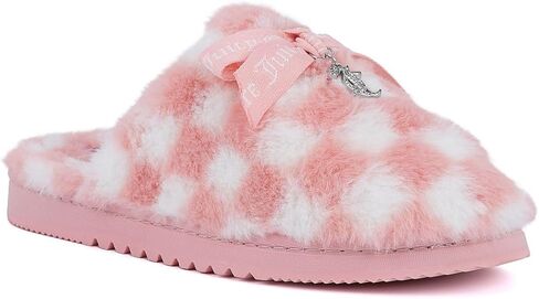 Juicy Couture Women's Fuzzy Closed-Toe, Fluffy Winter House Shoes, Comfortable Slip-On Faux Fur Slippers in Kuwait