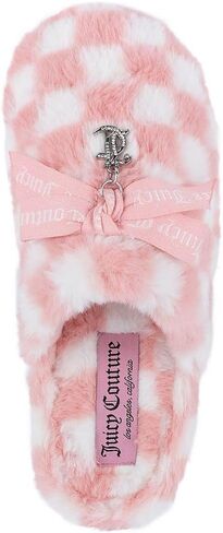 Juicy Couture Women's Fuzzy Closed-Toe, Fluffy Winter House Shoes, Comfortable Slip-On Faux Fur Slippers in Kuwait