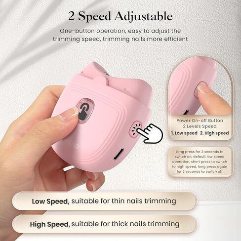قصاصات الأظافر الكهربائية ، قصاصات الأظافر التلقائية مع سرعتين ، كليبرز الأظافر القابل لإعادة الشحن مع خفيفة ، أظافر الكليف من أظافر أظافر السلامة للأطفال الأطفال البالغين البالغين. in Kuwait