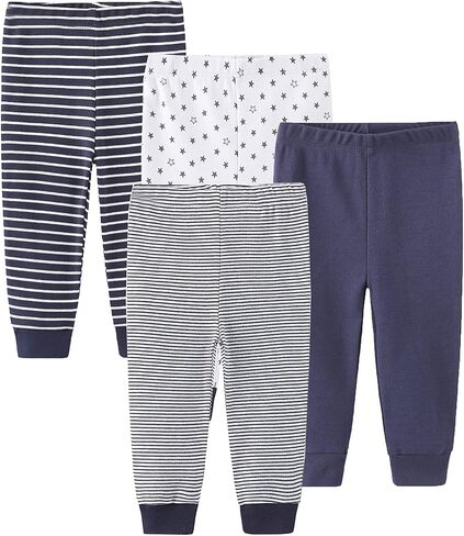 MAMIMAKA Unisex Newborn Baby Pants Cotton Infant Bottoms for Baby Boy and Girls 0-3 Months 4-Pack in Saudi Arabia