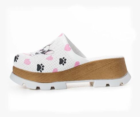 Saraya Dog Lover - Premium Handmade Leather Comfort Clogs, Dog LoverPattern, All-Day Comfort and Support, Durable for Long-Term Use in Saudi Arabia