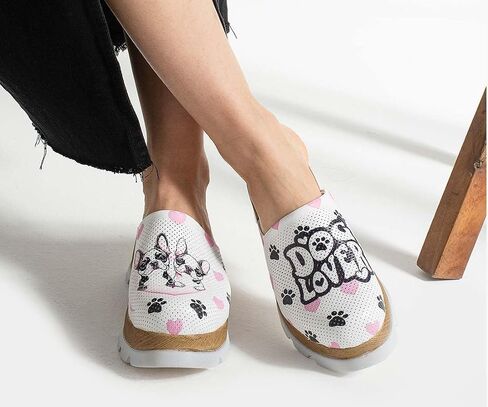 Saraya Dog Lover - Premium Handmade Leather Comfort Clogs, Dog LoverPattern, All-Day Comfort and Support, Durable for Long-Term Use in Saudi Arabia