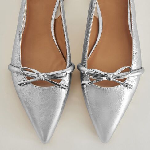 Slingback Flats for Women Bow Tie Closed Pointed Toe Low Heel Pumps Comfortable Work Dress Ballet Flats Mule Shoes in Saudi Arabia