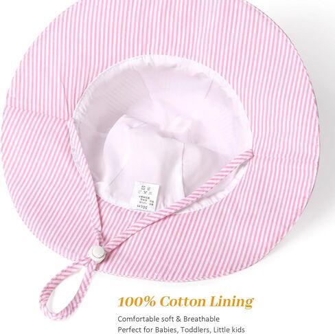 Baby Girl Sun Hat Summer Foldable Beach Hats with UPF50+ Sun Protection Wide Brim Toddler Bucket Hat Cap in Saudi Arabia