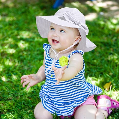 Baby Girl Sun Hat Summer Foldable Beach Hats with UPF50+ Sun Protection Wide Brim Toddler Bucket Hat Cap in Saudi Arabia