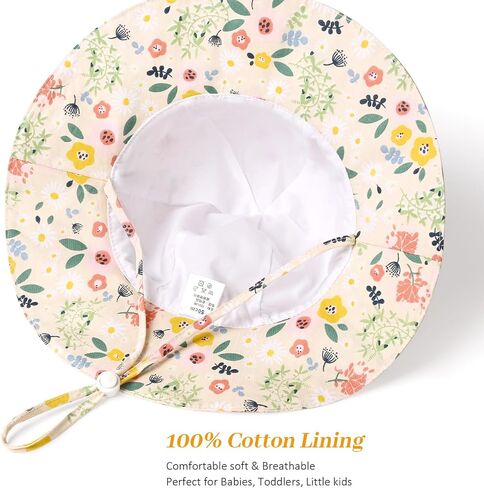 Baby Girl Sun Hat Summer Foldable Beach Hats with UPF50+ Sun Protection Wide Brim Toddler Bucket Hat Cap in Saudi Arabia