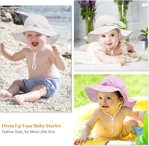 Baby Girl Sun Hat Summer Foldable Beach Hats with UPF50+ Sun Protection Wide Brim Toddler Bucket Hat Cap in Saudi Arabia