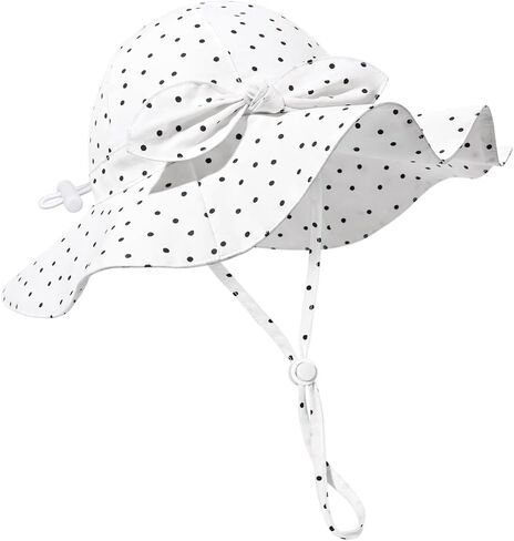 Baby Girl Sun Hat Summer Foldable Beach Hats with UPF50+ Sun Protection Wide Brim Toddler Bucket Hat Cap in Saudi Arabia