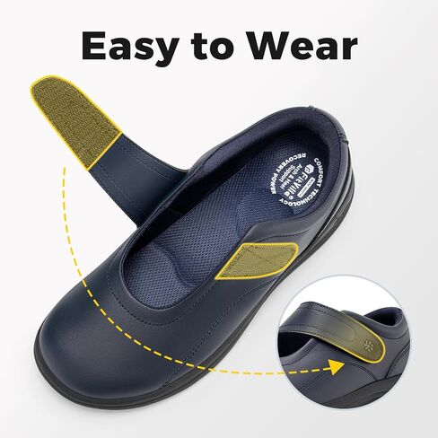 FitVille Women Wide Classic Mary Jane Shoes Flats Casual Dress Shoes Lightweight Comfort Walking Shoes for Plantar Fasciitis Bunions in Saudi Arabia