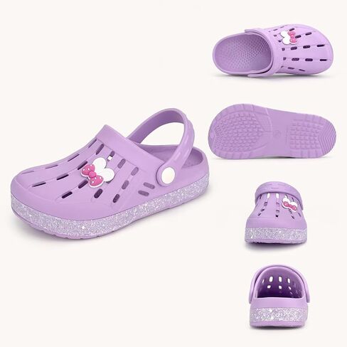 Cubufly Kids Garden Shoes Boys Girls Glitter Stripe Band Clogs Toddler Slip On Water Sandals Children Beach Pool Slipper in Saudi Arabia