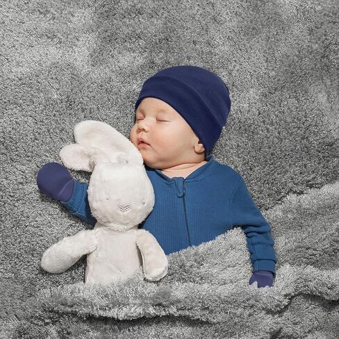 Cotton Baby Hats Mittens and Socks Set Unisex, Toddler No Scratch Mittens and Beanie Cap Infant Newborn Hospital Hat in Kuwait