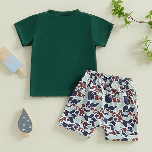 Toddler Baby Boy Hunting Clothes Mallard Duck Short Sleeve T-Shirt Tops Camo Shorts Set 2 Piece Summer Outfits in Kuwait