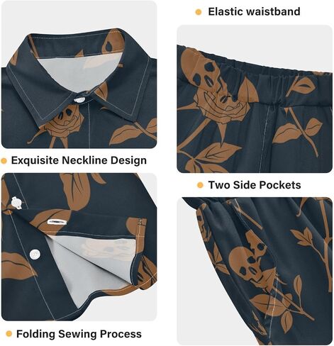 visesunny Boy's 2 Pieces Shirt and Short Set Casual Shirts Short Sleeve Beach Shorts Summer Outfits for 3-10 Years Kids in Saudi Arabia