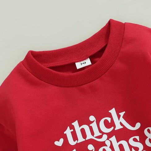 Newborn Baby Girls Valentine's Day Romper Sweatshirt Long Sleeve Letters Print Bodysuit Pullover Tops in Saudi Arabia