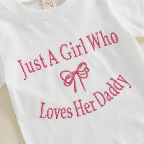 Toddler Baby Girl Summer Clothes IM Liter Ally JUST A Girl Letter Short Sleeve T Shirt Top Cute Infant Outfit in Saudi Arabia