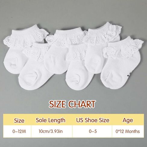 3 أزواج طفلة جوارب الدانتيل 0-6 أشهر جوارب الكشكش حديثي الولادة العيينة الأميرة جوارب جوارب تقليم وجوارب الطفل الدانتيل لفتاة الكاحل جورب القطن لطفل طفل جديد in Kuwait