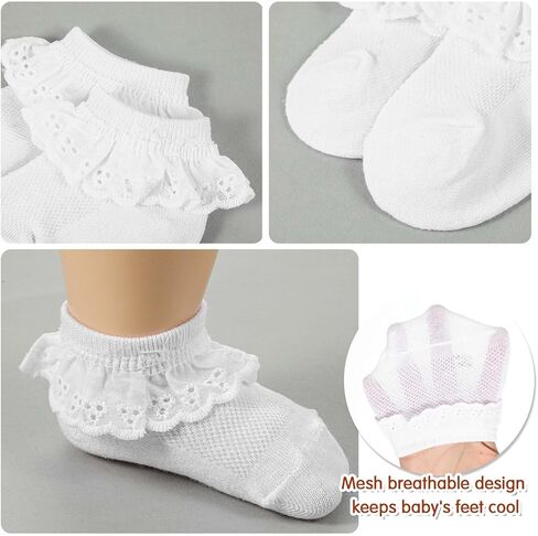 3 أزواج طفلة جوارب الدانتيل 0-6 أشهر جوارب الكشكش حديثي الولادة العيينة الأميرة جوارب جوارب تقليم وجوارب الطفل الدانتيل لفتاة الكاحل جورب القطن لطفل طفل جديد in Kuwait
