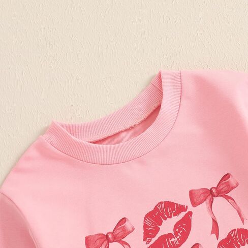 Toddler Girl Valentines Day Outfits Letter Heart Print T-Shirt A-Line Mini Skirts Dress Girls Valentine's Day Dresses in Kuwait