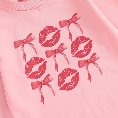 Toddler Girl Valentines Day Outfits Letter Heart Print T-Shirt A-Line Mini Skirts Dress Girls Valentine's Day Dresses in Kuwait