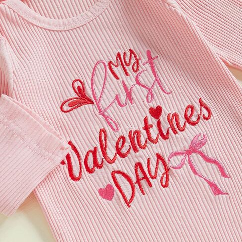 Karuedoo First Valentines Day Baby Girl Outfit Newborn Long Sleeve Romper + Tutu Skirt + Leg Warmer + Beadband 4pcs مجموعات in Kuwait