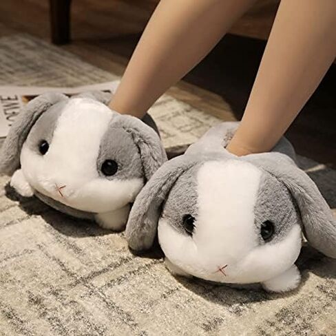 Women Animal Bunny Slippers Cute Plush House Shoes Warm Novelty Cartoon Slippers Gifts for Birthday Christmas in Saudi Arabia