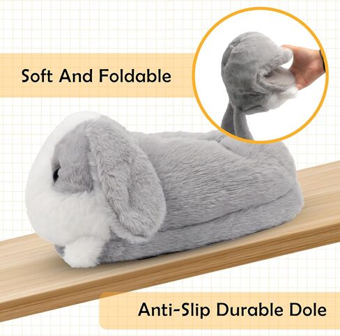 Women Animal Bunny Slippers Cute Plush House Shoes Warm Novelty Cartoon Slippers Gifts for Birthday Christmas in Saudi Arabia