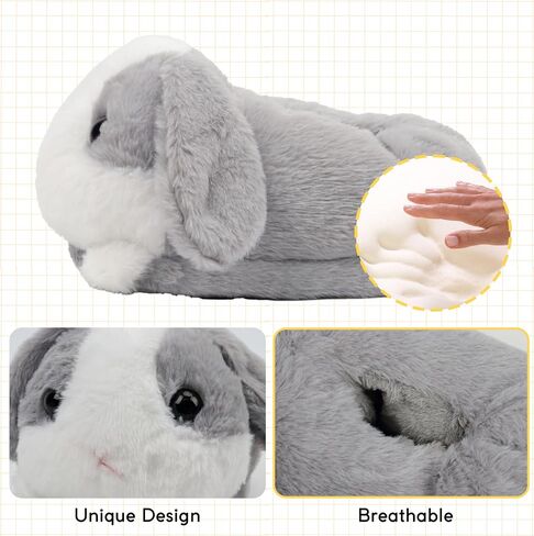 Women Animal Bunny Slippers Cute Plush House Shoes Warm Novelty Cartoon Slippers Gifts for Birthday Christmas in Saudi Arabia