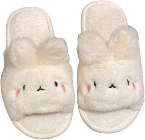 لطيف أرنب مفتوح أخمص القدمين الأرنب دافئ الشتاء ارتداء ناعم أفخم الراحة الاشياء slippers دافئ ناعم المنزل أحذية المنزل الداخلي in Kuwait