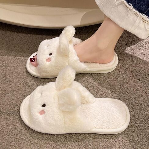 لطيف أرنب مفتوح أخمص القدمين الأرنب دافئ الشتاء ارتداء ناعم أفخم الراحة الاشياء slippers دافئ ناعم المنزل أحذية المنزل الداخلي in Kuwait