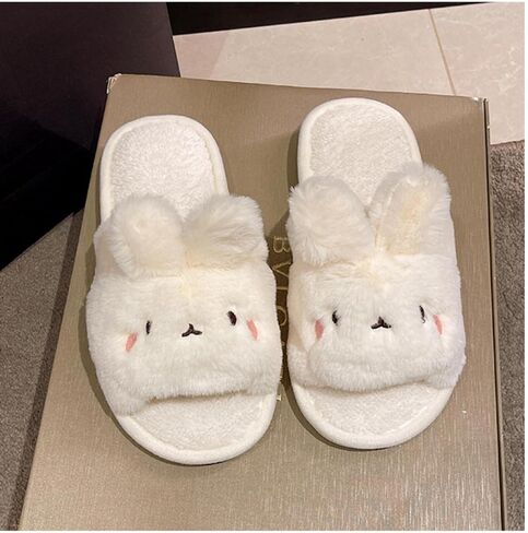 لطيف أرنب مفتوح أخمص القدمين الأرنب دافئ الشتاء ارتداء ناعم أفخم الراحة الاشياء slippers دافئ ناعم المنزل أحذية المنزل الداخلي in Kuwait