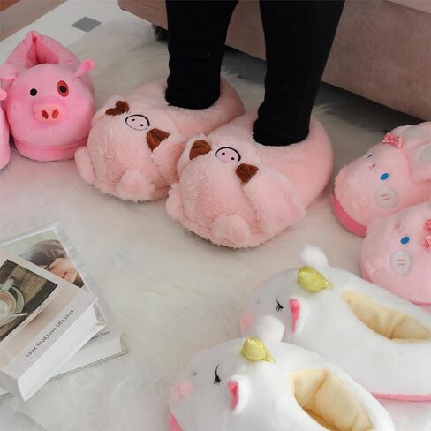 Women Animal Slippers Cute Plush House Shoes Warm Novelty Cartoon | Slippers Gifts for Birthday Christmas in Saudi Arabia
