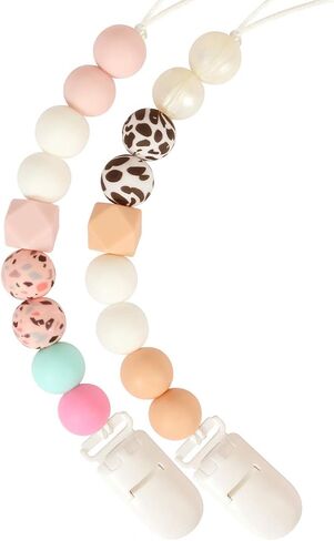 مقطع مصاصة ، Lcykohn Binky Holder Baby Clips for Baby Girls 2 Pack in Saudi Arabia
