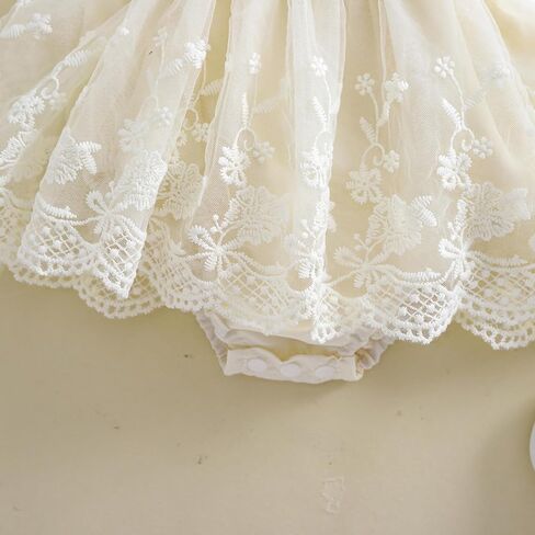 Newborn Baby Girl Romper Dress Lace Floral Sleeveless Tulle Dress with Headband Infant Summer Mesh Jumpsuits in Saudi Arabia