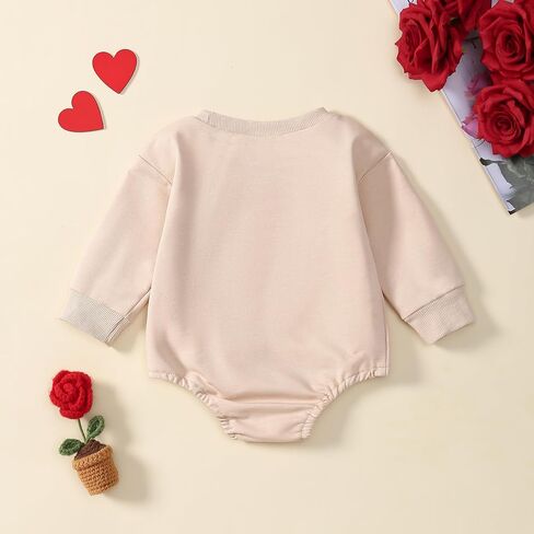 Baby Girl Valentines Day Outfit Towel Embroidery Bubble Romper Toddler First Valentines Day Clothes in Saudi Arabia