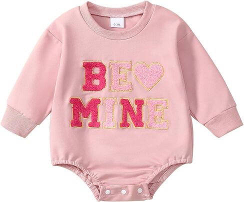 Baby Girl Valentines Day Outfit Towel Embroidery Bubble Romper Toddler First Valentines Day Clothes in Saudi Arabia