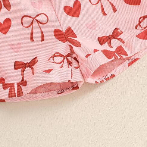 Valentines Baby Girl Outfit Toddler Overalls Shorts Love Heart Romper Jumpsuit Little Girl Valentines Day Clothes in Kuwait
