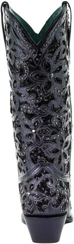 Corral Ladie's Black inlay & Embroidery & Studs ، Snip Toe ، Leather Sole ، Western ، A3752 in Kuwait