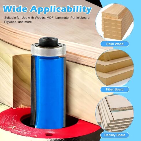 4pcs بت vlush trim trim ، 1/4 بوصة ساق أسفل الحامل محمولة القطع قطع قطعة التوجيه لتخليص الحفر الحافة الحافة الخشبية ، 1/4 "، 5/16" ، 3/8 "، 1/2" القطع قطرها in Kuwait