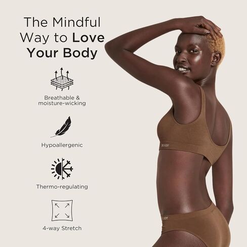 Boody Body EcoWear Women's Padded Shaper Bra, Wireless, Seamless Stretch, Soft Breathable, Viscose Made from Bamboo in Kuwait