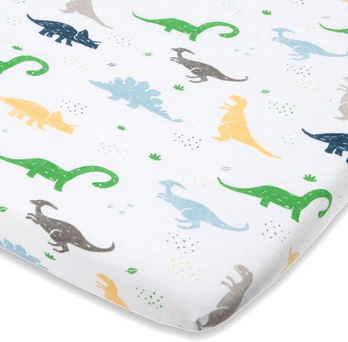 Joey + Joan Bassinet Sheets 19 "× 32" لـ Cowiewie Bedside Sleeper Bassinet Pad - Snuggly Soft 100 ٪ Jersey Cotton - Dinosaurs in Kuwait