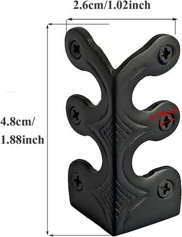 10 pcs Solid Brass Baseboard Corner Protectors, Skirting Board Corner Protectors, Vintage Metal Corner Protector Table Corner Edge Cover Safety Bracket with Screws (10, Black) in Saudi Arabia