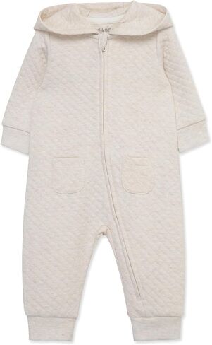 Little Me Simply Essential Solids Gender Neutral Organic Cotton Blend Hooded Coverall, 3 Months - 12 Months in Saudi Arabia