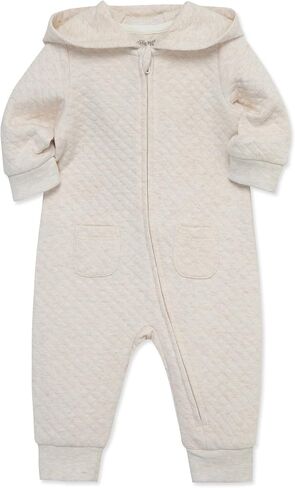 Little Me Simply Essential Solids Gender Neutral Organic Cotton Blend Hooded Coverall, 3 Months - 12 Months in Saudi Arabia