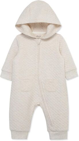 Little Me Simply Essential Solids Gender Neutral Organic Cotton Blend Hooded Coverall, 3 Months - 12 Months in Saudi Arabia