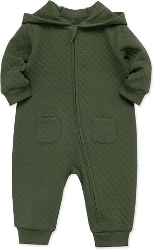 Little Me Simply Essential Solids Gender Neutral Organic Cotton Blend Hooded Coverall, 3 Months - 12 Months in Saudi Arabia